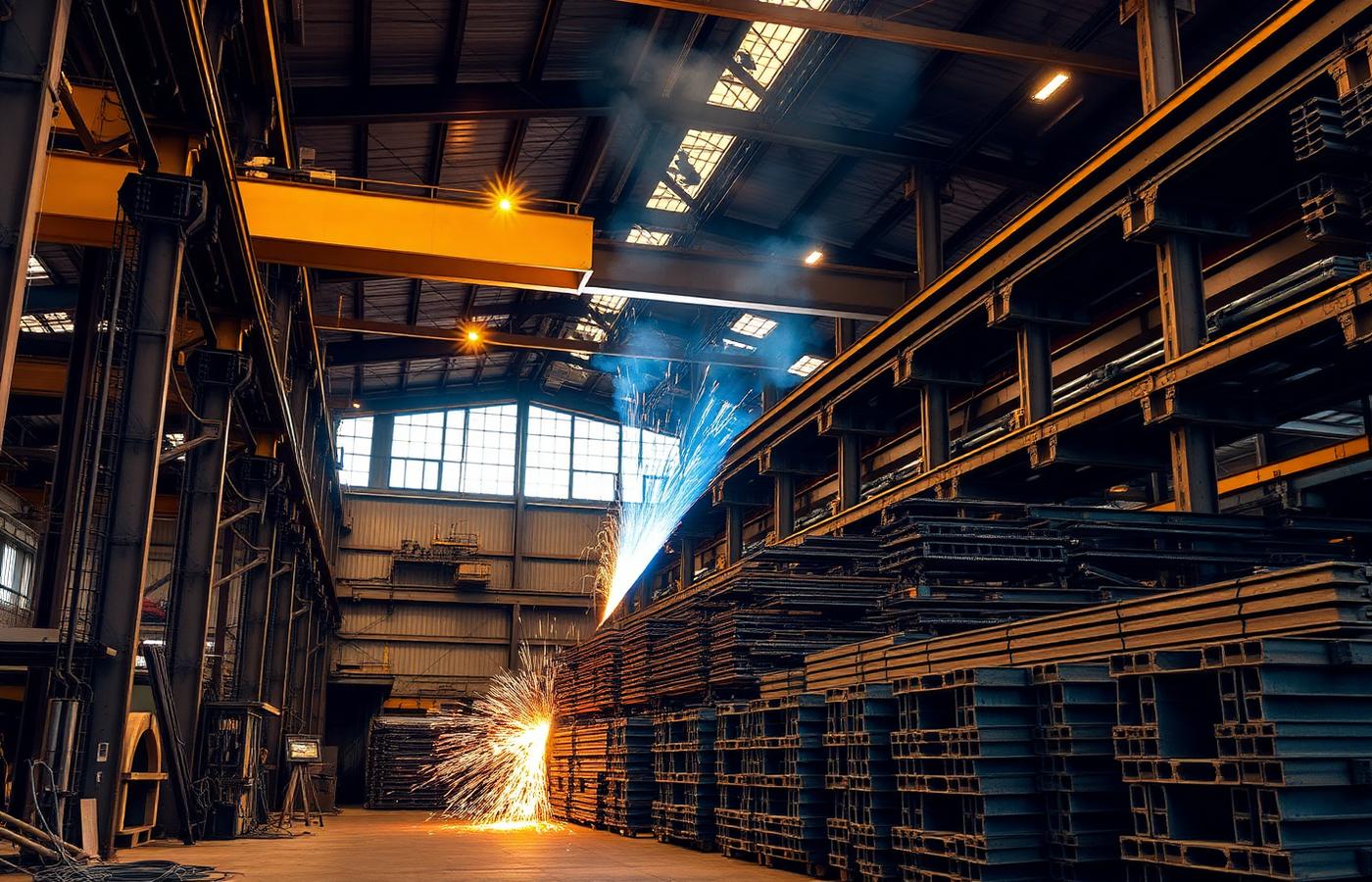 Structural steel fabrication inside a group-owned factory